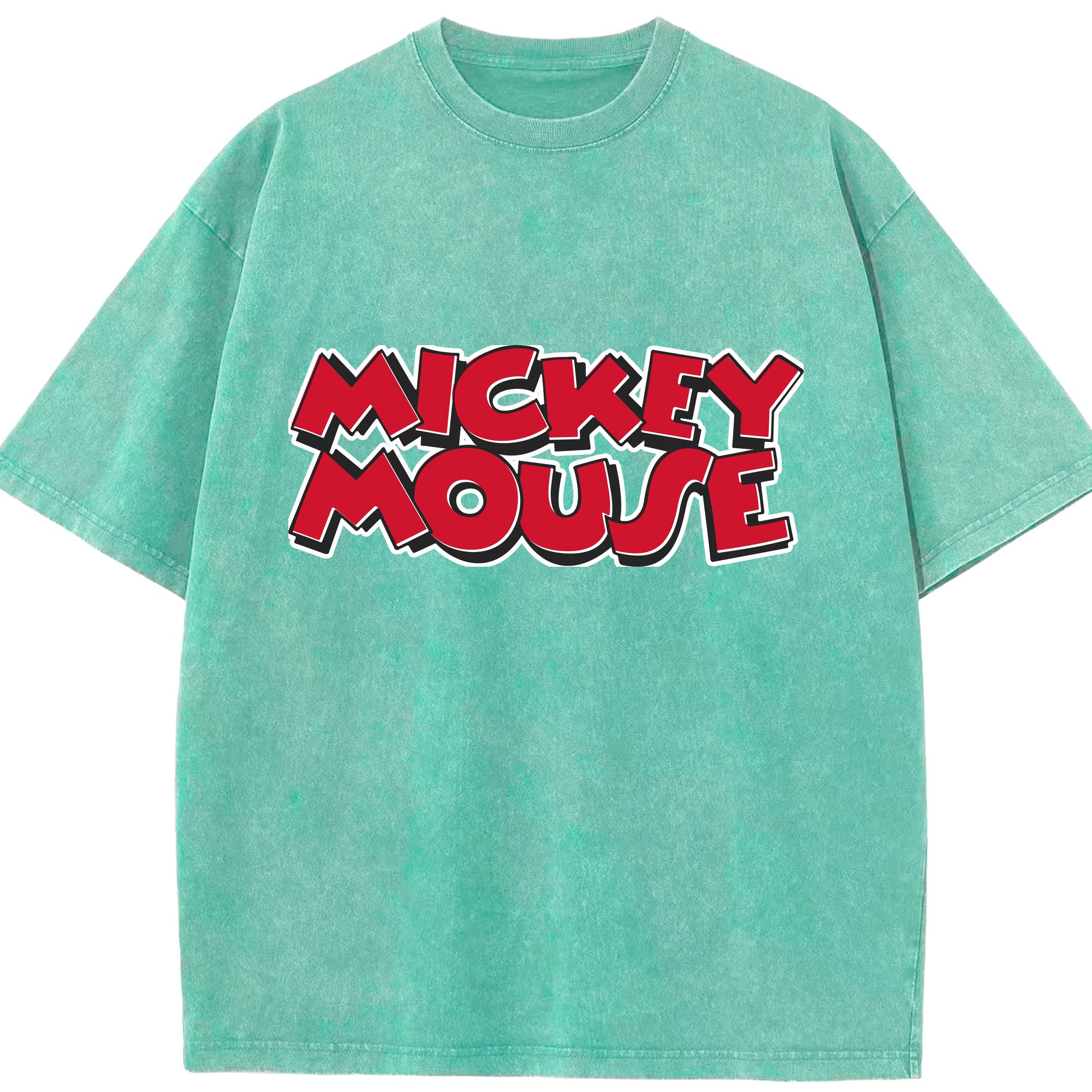 （画像用） ミッキーマウス Mickey Mouse 綿100% ヴィンテージ風 半袖Tシャツ（フロントプリント）